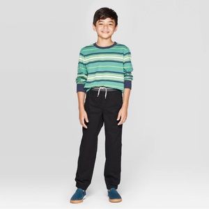 NWT Boys Stretch Pull-On Fit Jogger Pants by Cat & Jack Black Husky set of 2